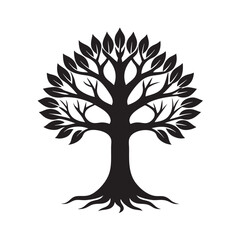 Obraz premium Mythological Yggdrasil Silhouette Design Vector