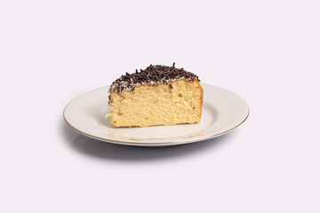 chocolate cake on white plate