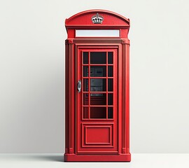 Fototapeta premium Iconic red telephone booth a classic symbol of london and british culture