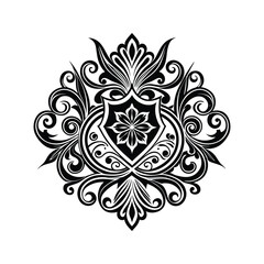 Circular design with intricate lines vector illustration isolated on white background