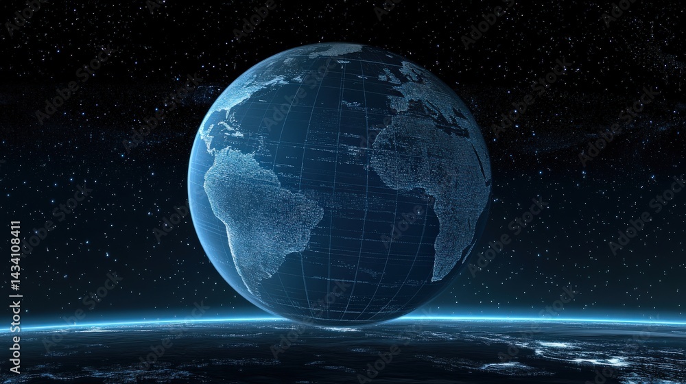 Poster global digital network visualization