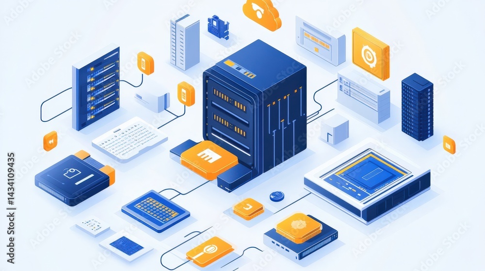 Poster modern data center infrastructure visualization