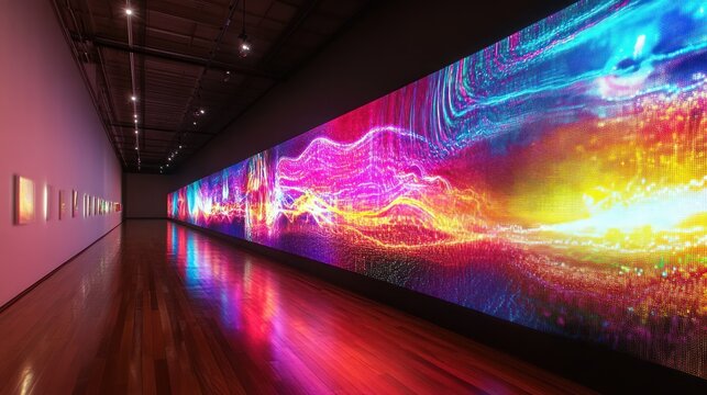 Abstract art LED display in gallery