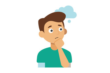 man thinking vector illustration 