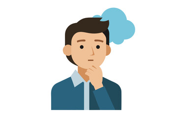 man thinking vector illustration 