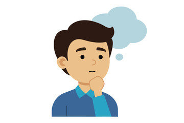man thinking vector illustration 