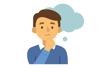 man thinking vector illustration 