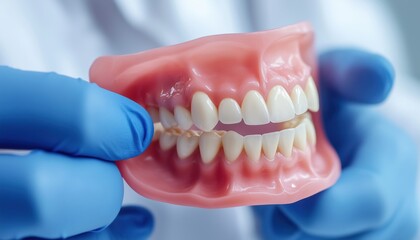 Female Dentist'S Consultation On Orthodontics For Patient'S Dental Health At The Dental Clinic Office With Dentures. Dentist Recommending Treatment.