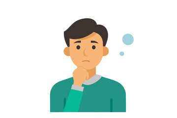 man thinking vector illustration 