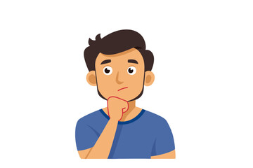 man thinking vector illustration 