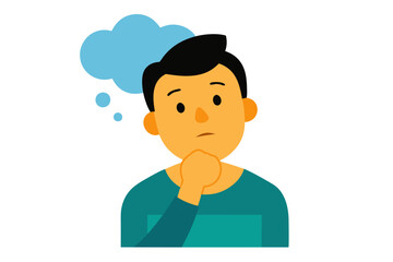 man thinking vector illustration 