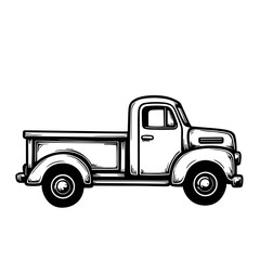 Fototapeta premium Vintage truck icon representing delivery transportation or retro vehicle icon - concept of ecommerce shipping logistics antique car UI