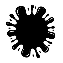 Obraz premium Black ink splatter with uneven edges symbolizing chaos stain or artistic accident - concept of paint abstract creativity grunge
