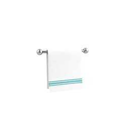 White Towel Hanging on a Chrome Bar in a Bathroom Setting
