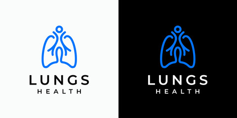 Lung shape vector logo design in modern, simple, clean and abstract style. Icon for business, health, science and personal branding.