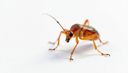 Close-up of single insect on pure white background, small, background
