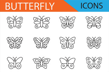 Butterfly Icons Collection for Nature, Beauty, and Design Themes