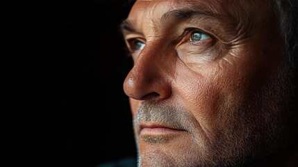 Fototapeta premium Close-up portrait of a pensive man