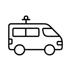 van line drawn vehicles. vector art - outline icon van, isolated transparent background