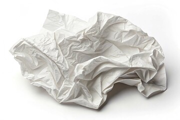 Obraz premium Crumpled White Paper isolated on white background