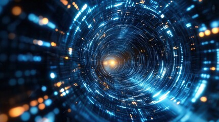Obraz premium Digital Tunnel of Data Flow