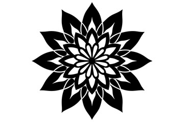 mandala decoration flower silhouette vector illustration
