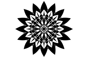 mandala decoration flower silhouette vector illustration