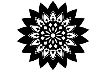 mandala decoration flower silhouette vector illustration
