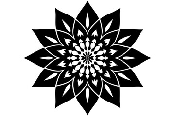 mandala decoration flower silhouette vector illustration