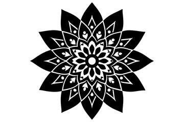 mandala decoration flower silhouette vector illustration