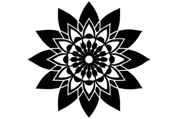mandala decoration flower silhouette vector illustration