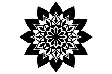 mandala decoration flower silhouette vector illustration