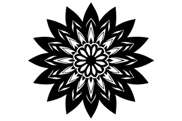 mandala decoration flower silhouette vector illustration
