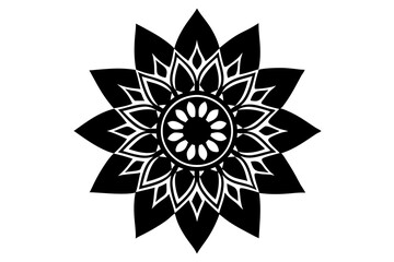 mandala decoration flower silhouette vector illustration