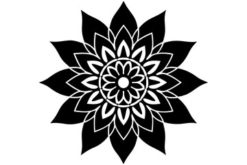 mandala decoration flower silhouette vector illustration