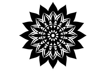 mandala decoration flower silhouette vector illustration