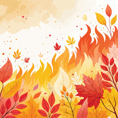 seamless pattern with autumn leaves