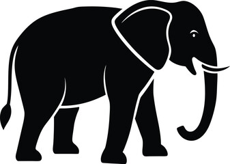 elephant silhouette isolated on white