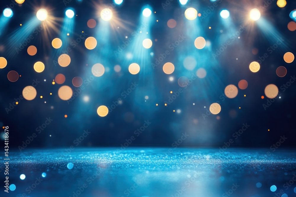 Poster vibrant bokeh lights in colorful gradient background creating dreamy abstract effect. holiday, festi
