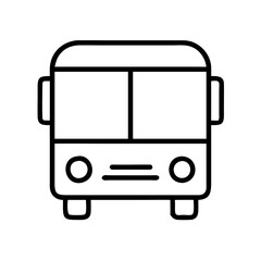 bus line drawn vehicles. vector art - outline icon bus, isolated transparent background