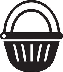 Basket Icon silhouette vector on white background