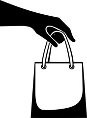 hand holding shopping bag