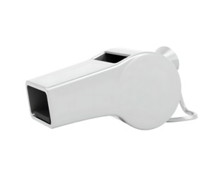 Close-up of a white whistle, isolated