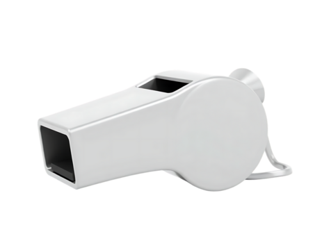 Close-up of a white whistle, isolated