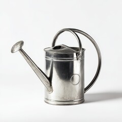 Metal watering can studio shot on white background
