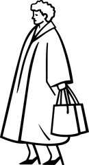 man with a shopping bag icon
