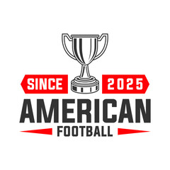 American football logo vector isolated with red colour. Rugby logo badge design. American football league labels, emblems and design element