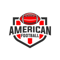 American football logo vector isolated with red colour. Rugby logo badge design. American football league labels, emblems and design element