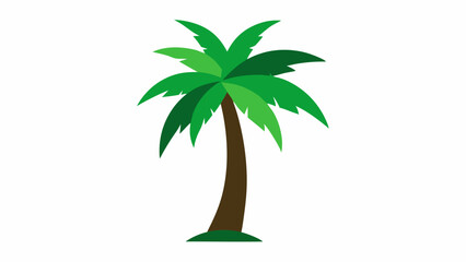 Obraz premium Tropical island summer vibe with a silhouette coconut palm tree vector illustration on white