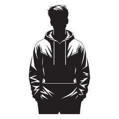 Classic Windbreaker silhouette, essential outerwear for any season – Windbreaker illustration – Minimalist Windbreaker vector – Men's dress silhouette

